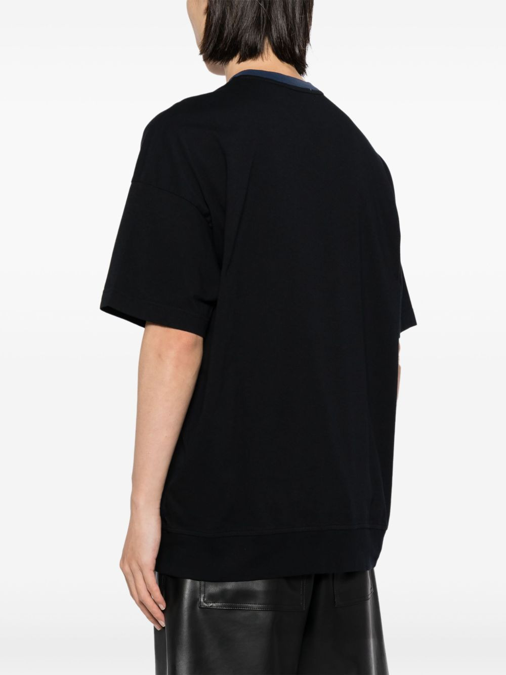 logo-patch cotton T-shirt - 4