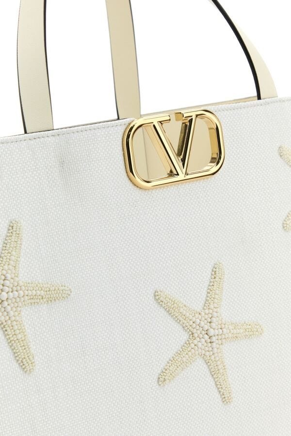 トートバッグ VALENTINO WHITE VALENTINO GARAVANI ESCAPE SHOPPING BAG Valentino White fabric Valentino Garavani Escape shopping