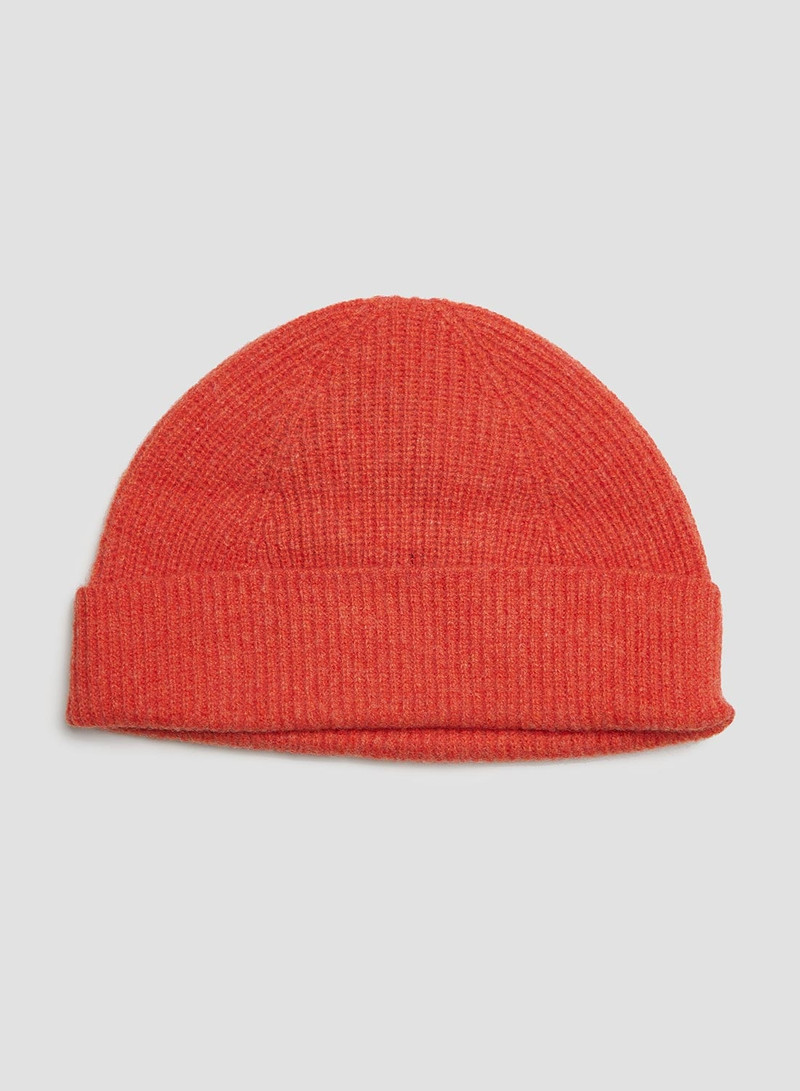 Lambswool Beanie in Inferno Orange 3