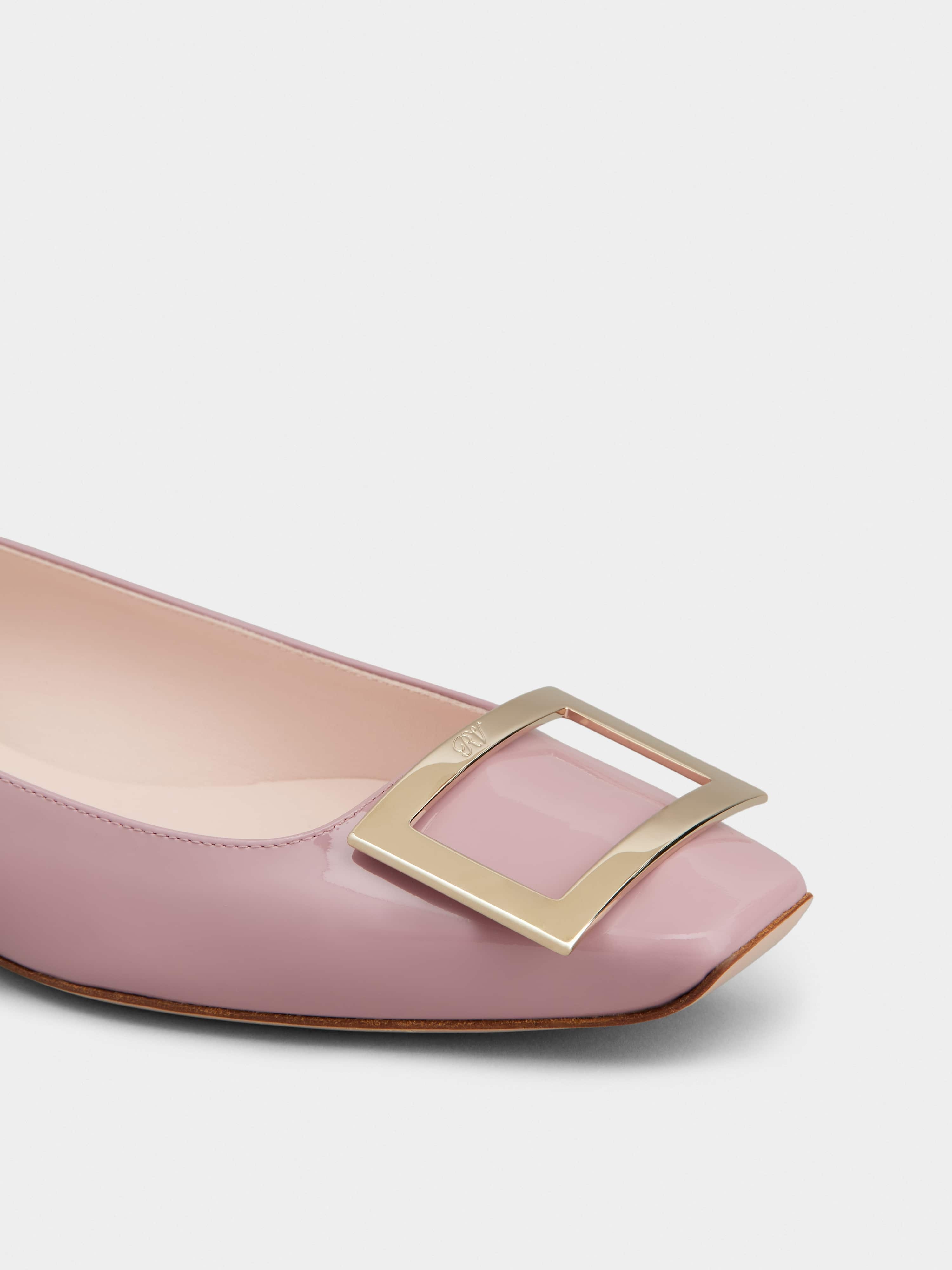 Trompette Metal Buckle Ballerinas in Patent Leather - 3