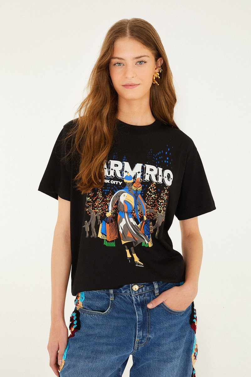 Black Nyc Skating Organic Cotton T-Shirt 1
