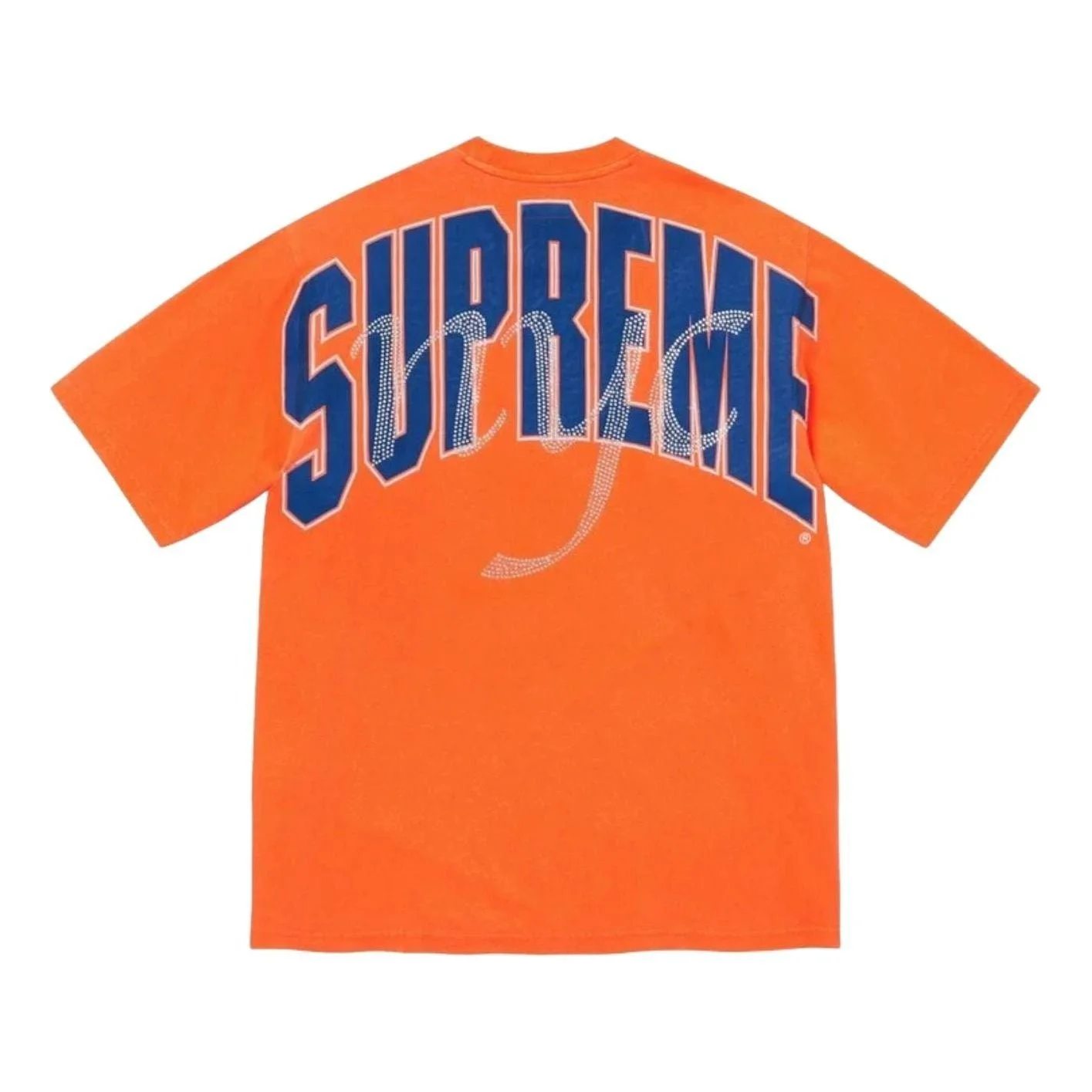 Supreme SS26 Rhinestone Script S/S T-Shirt 'Orange' SUP-SS26-324-ORG - 1
