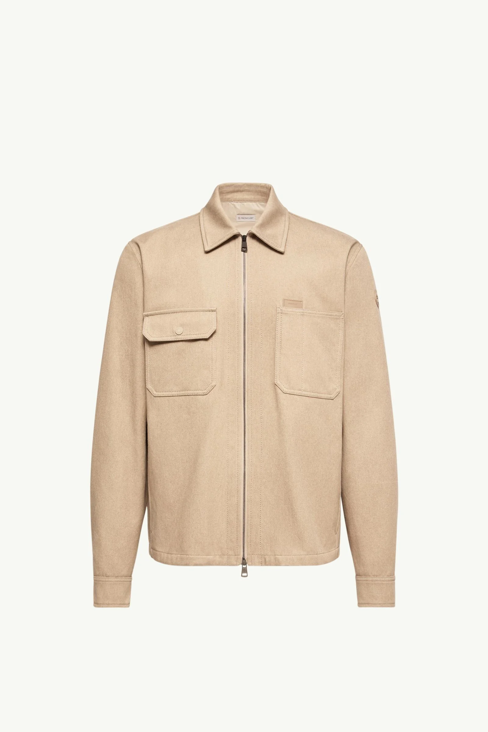 Leather Logo Cotton Shirt Jacket - 1