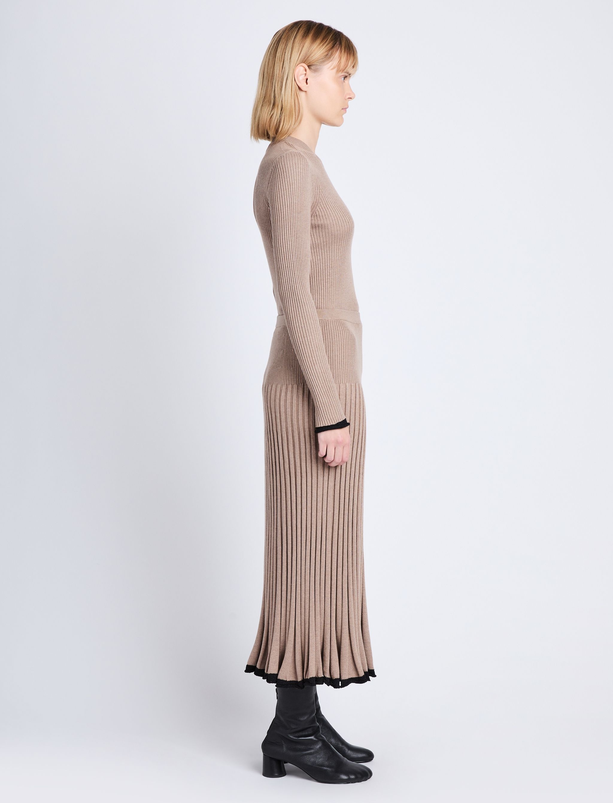Silk Cashmere Rib Knit Skirt - 3