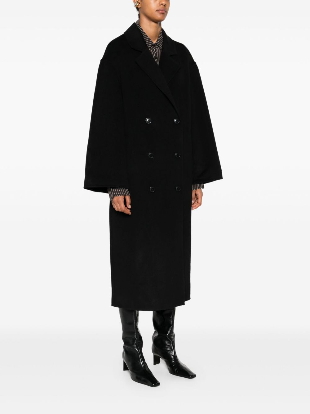 double-breasted wool coat - 3