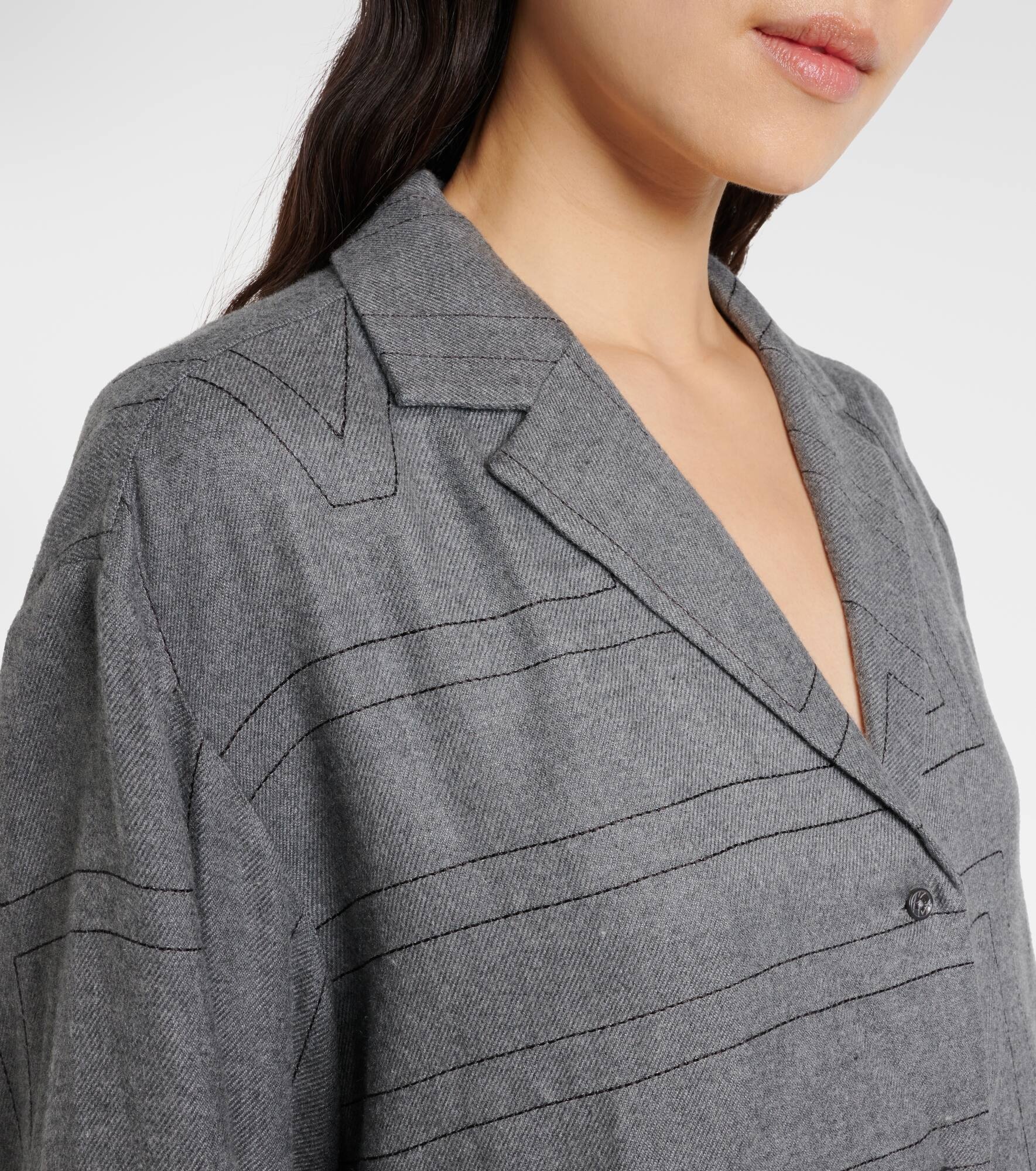 Monogram flannel pajama shirt - 4