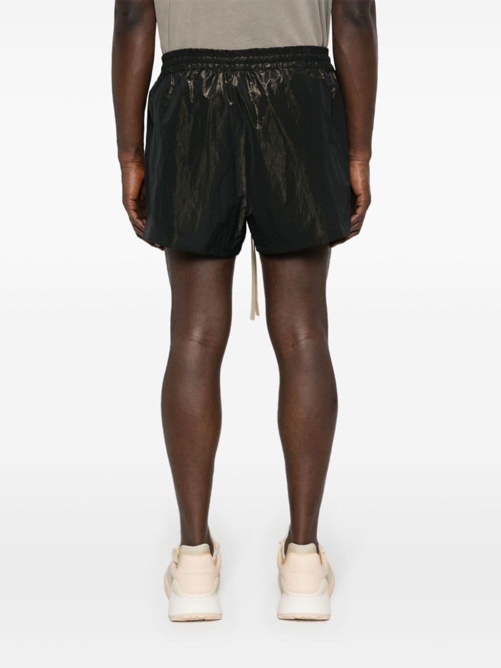 logo-patch lamÃ© running shorts - 4