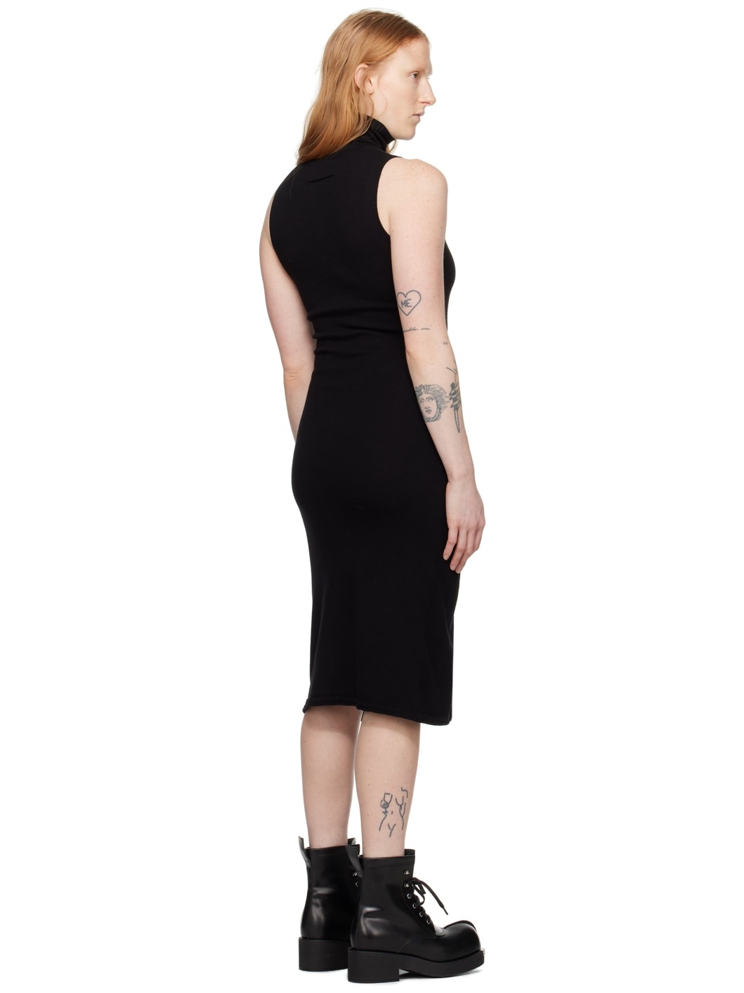 Black Turtleneck Midi Dress - 3