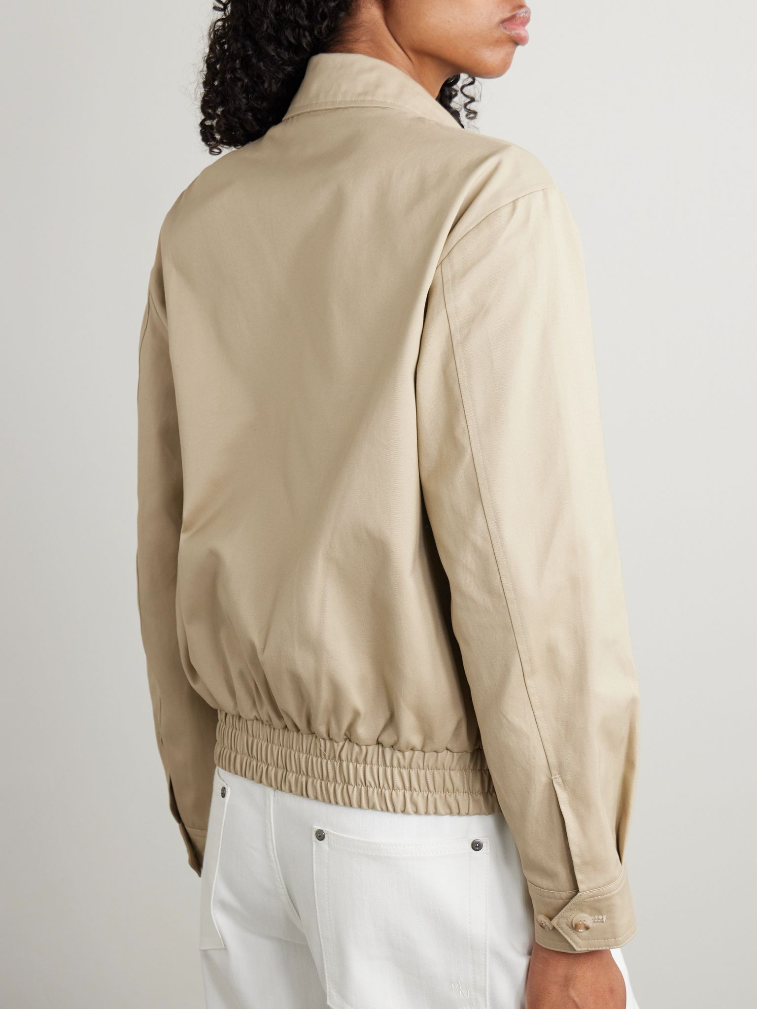 Prep H&W Crest embroidered cotton-twill jacket Cream - 4