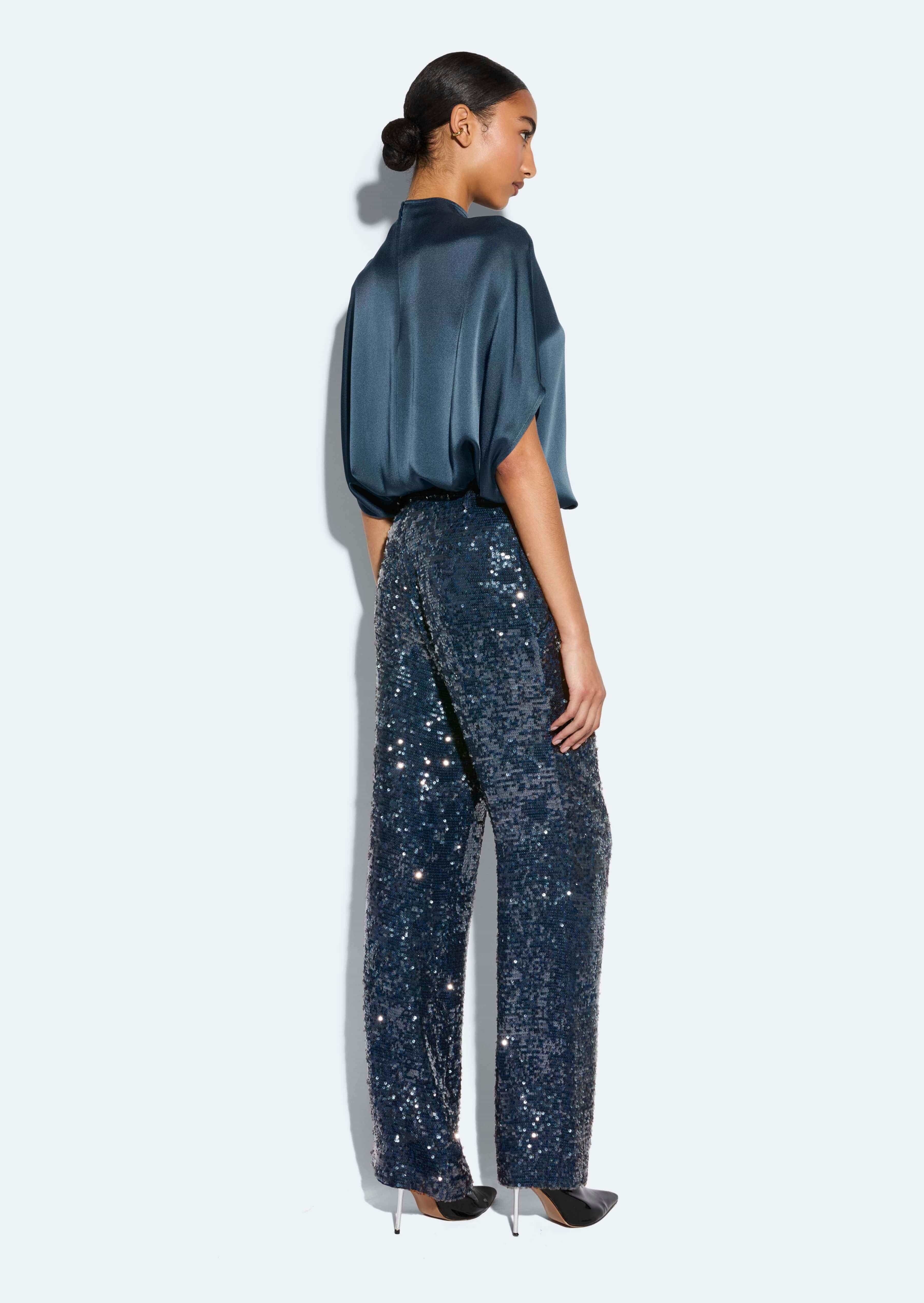Sequin Tapered Pleated Pant - 3