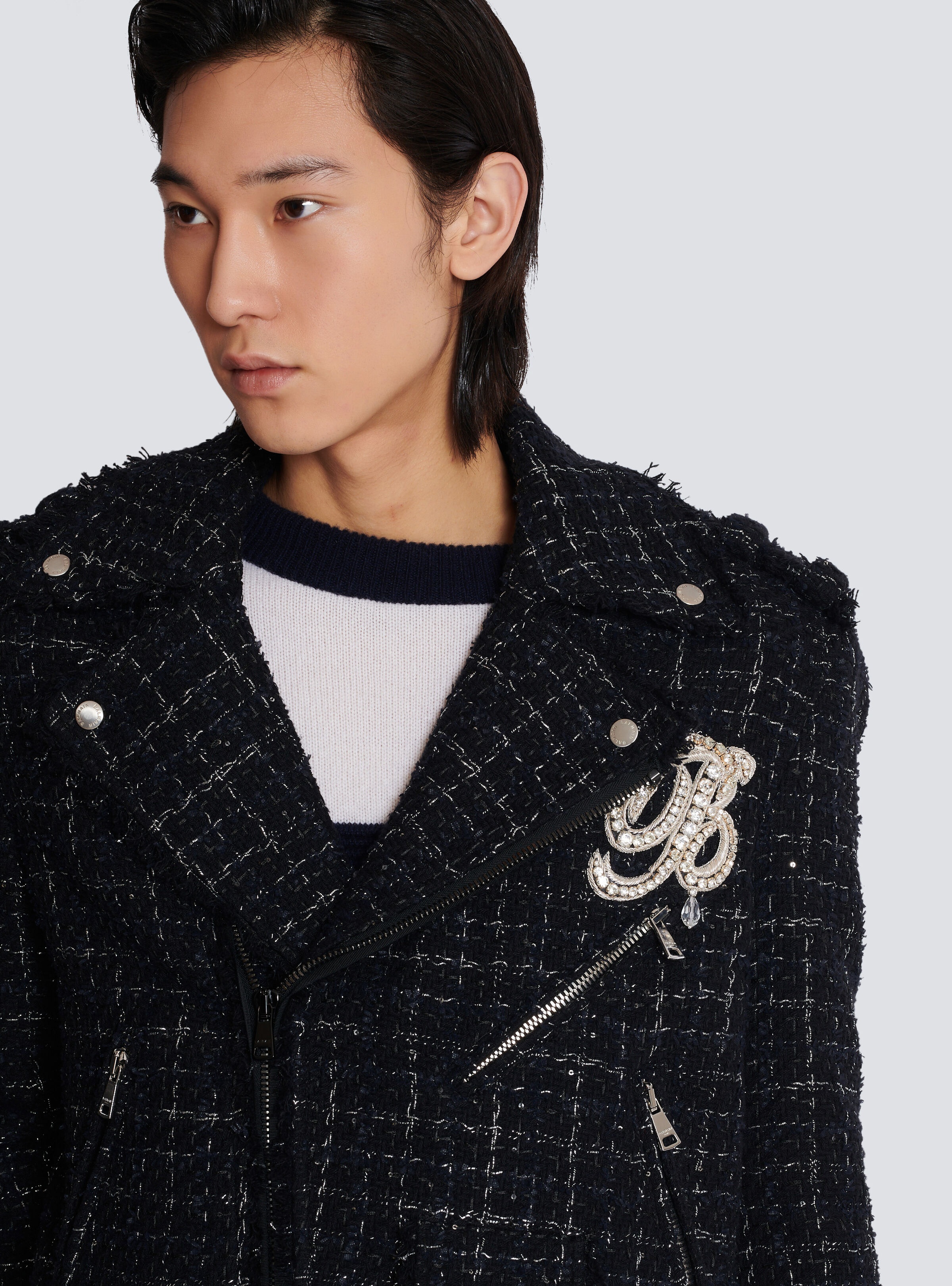 PB signature tweed biker jacket - 7