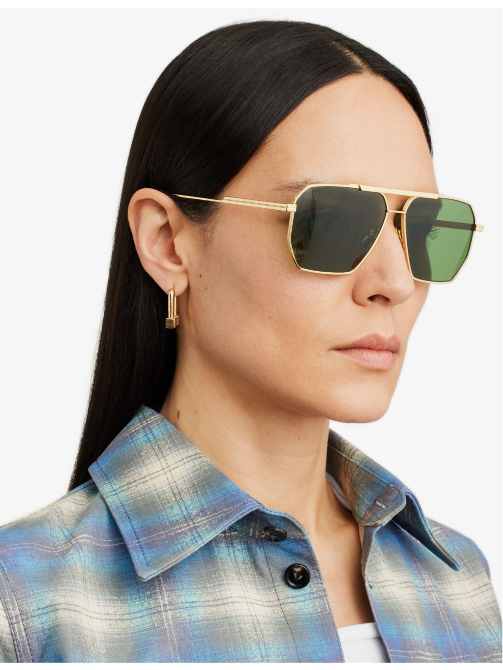 BV1012S 60 aviator-frame metal sunglasses - 2