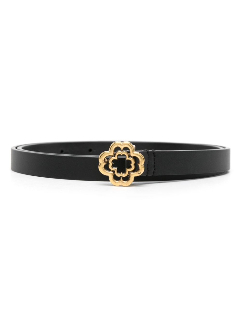 clover-buckle leather belt - 1