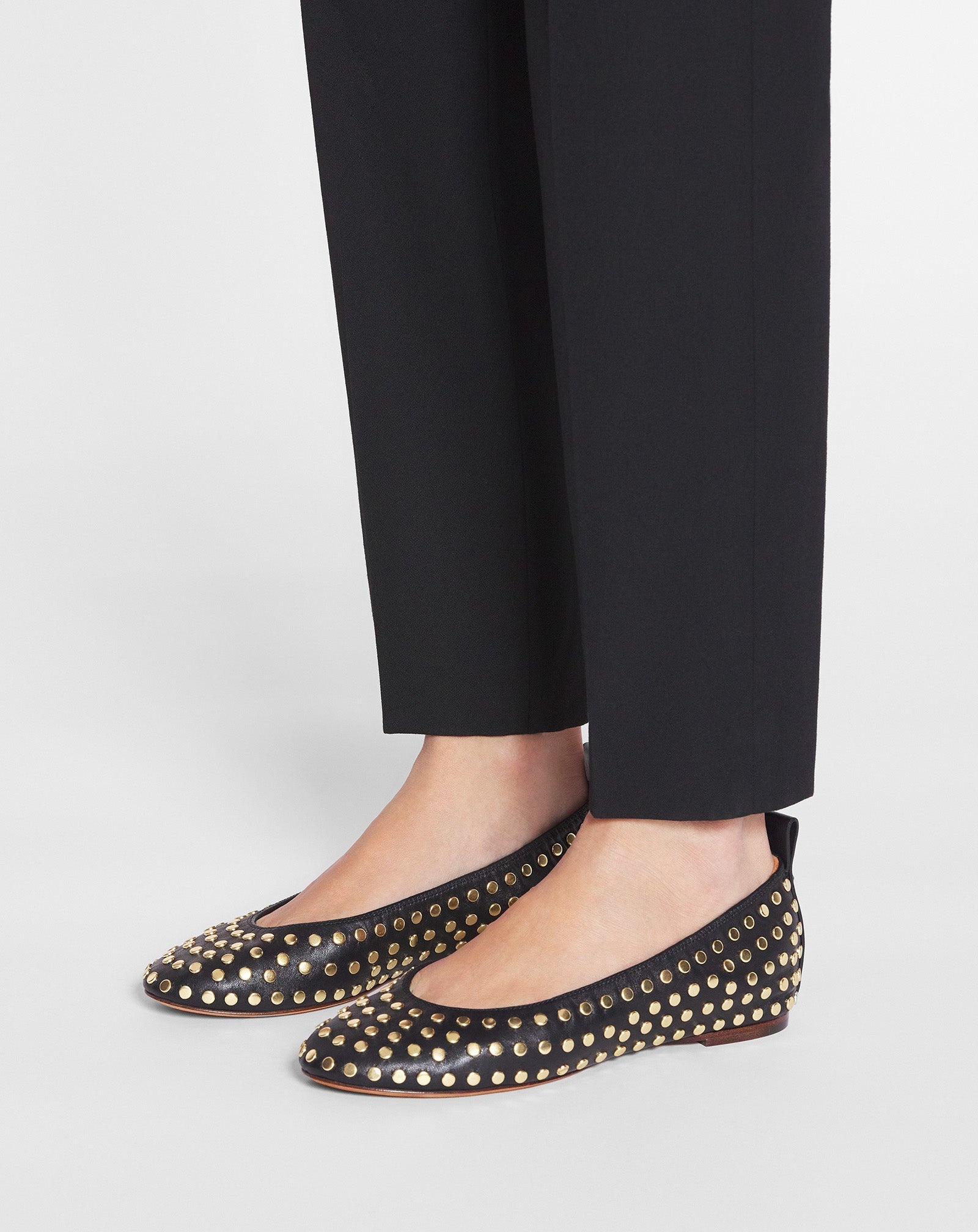 THE LEATHER BALLERINA FLAT WITH STUDS - 6