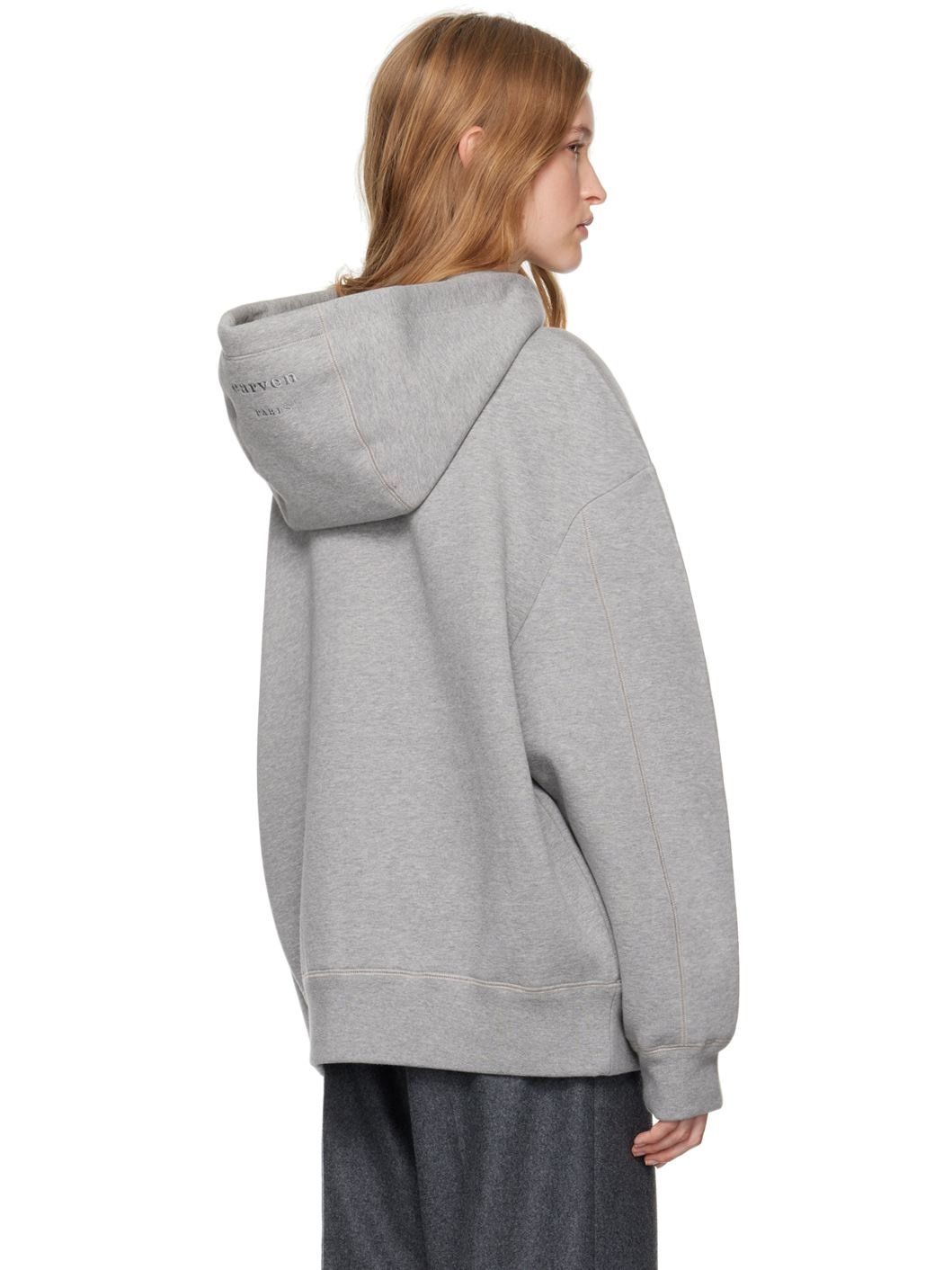 Gray Bonded Jersey Hoodie - 3