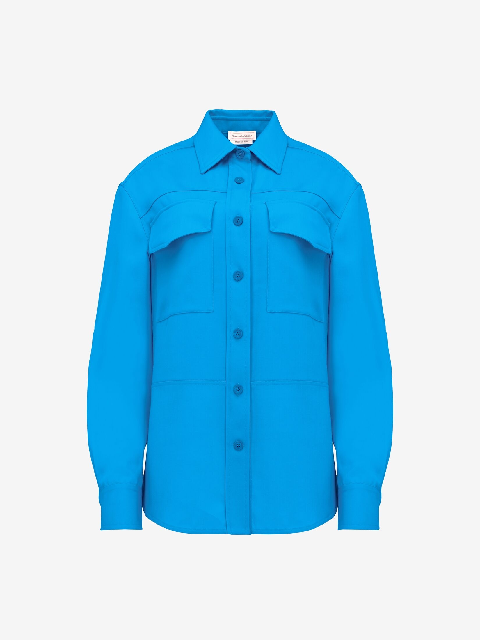 Women's Military Pocket Shirt in Lapis Blue - 1