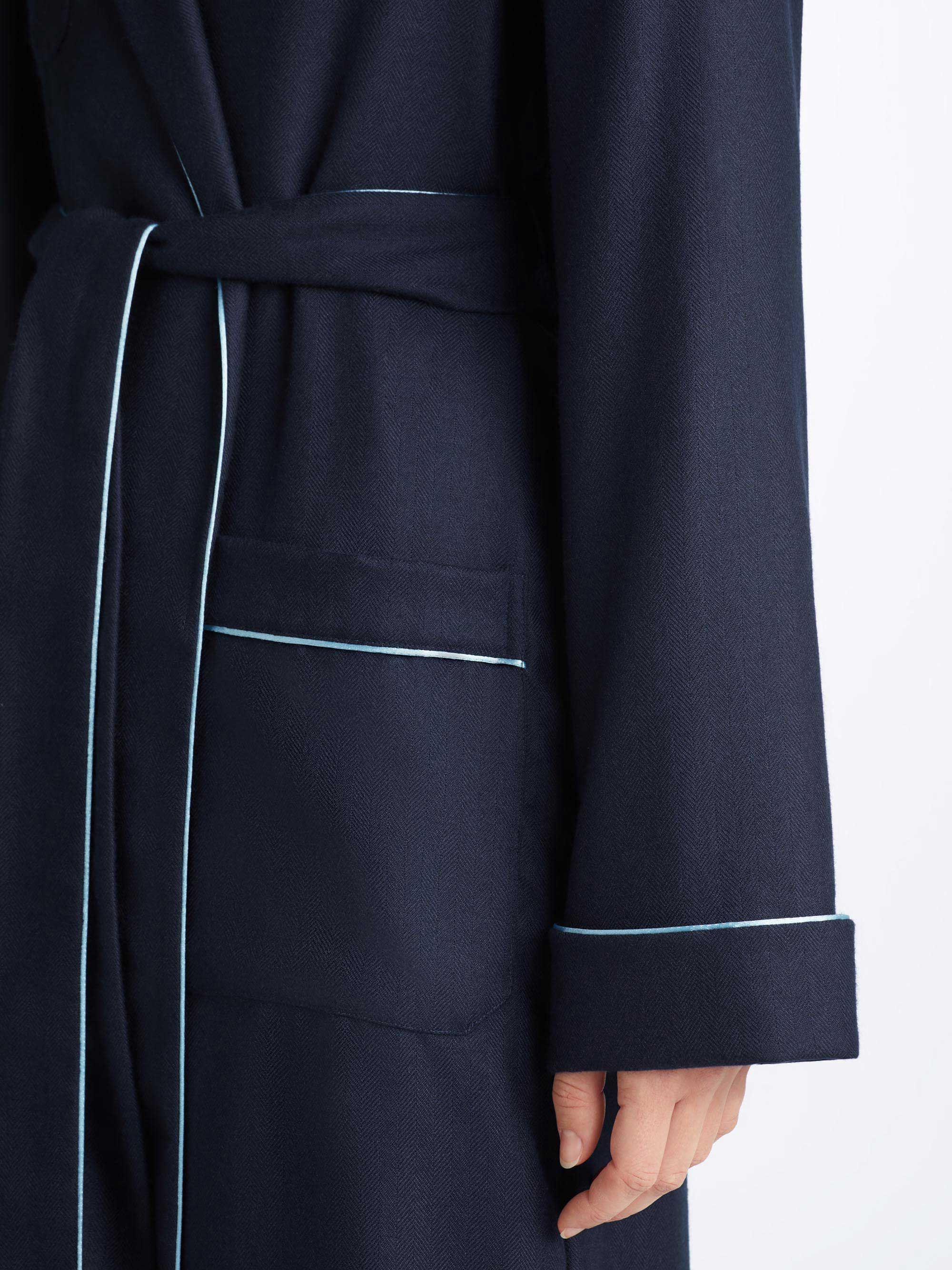 Women's Dressing Gown Duke Cashmere Navy - 6