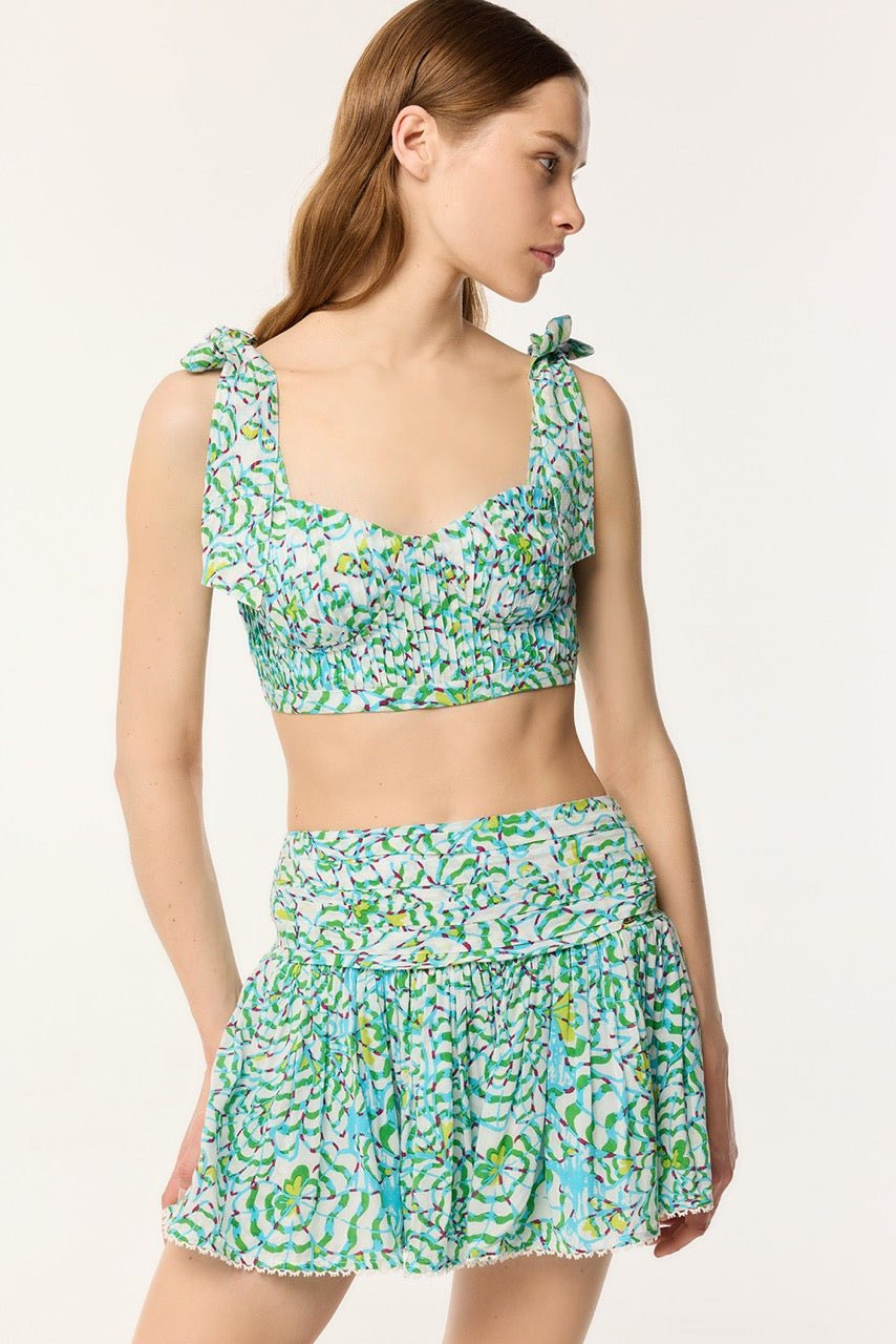 Mini Skirt Colleen - Green Wings Flower - 2