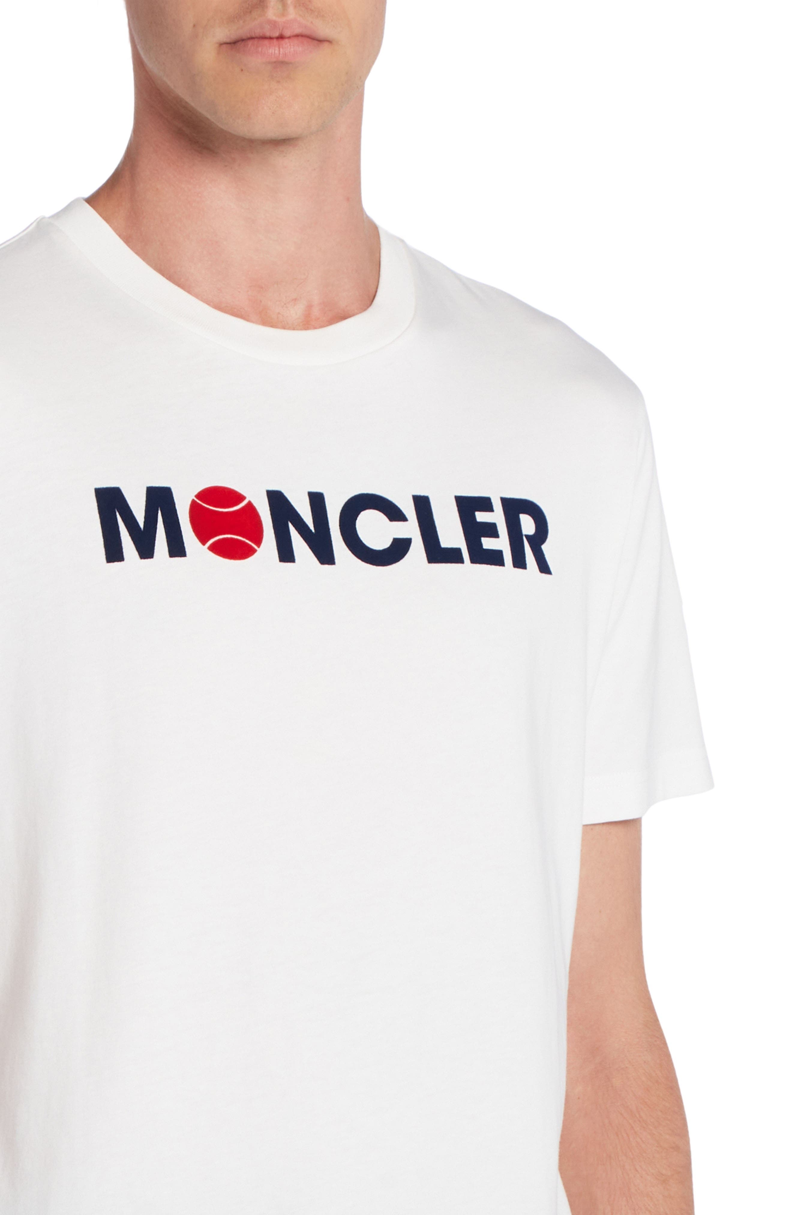 Flocked Logo Cotton T-Shirt - 5