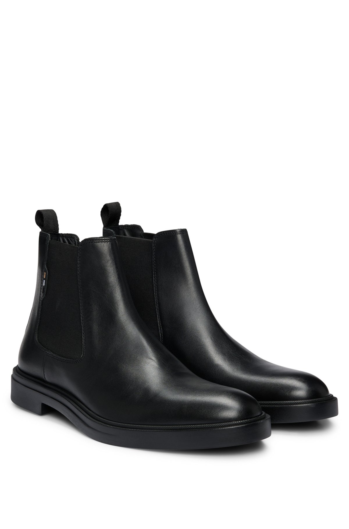 LEATHER CHELSEA BOOTS WITH SIGNATURE-STRIPE DETAIL - 2