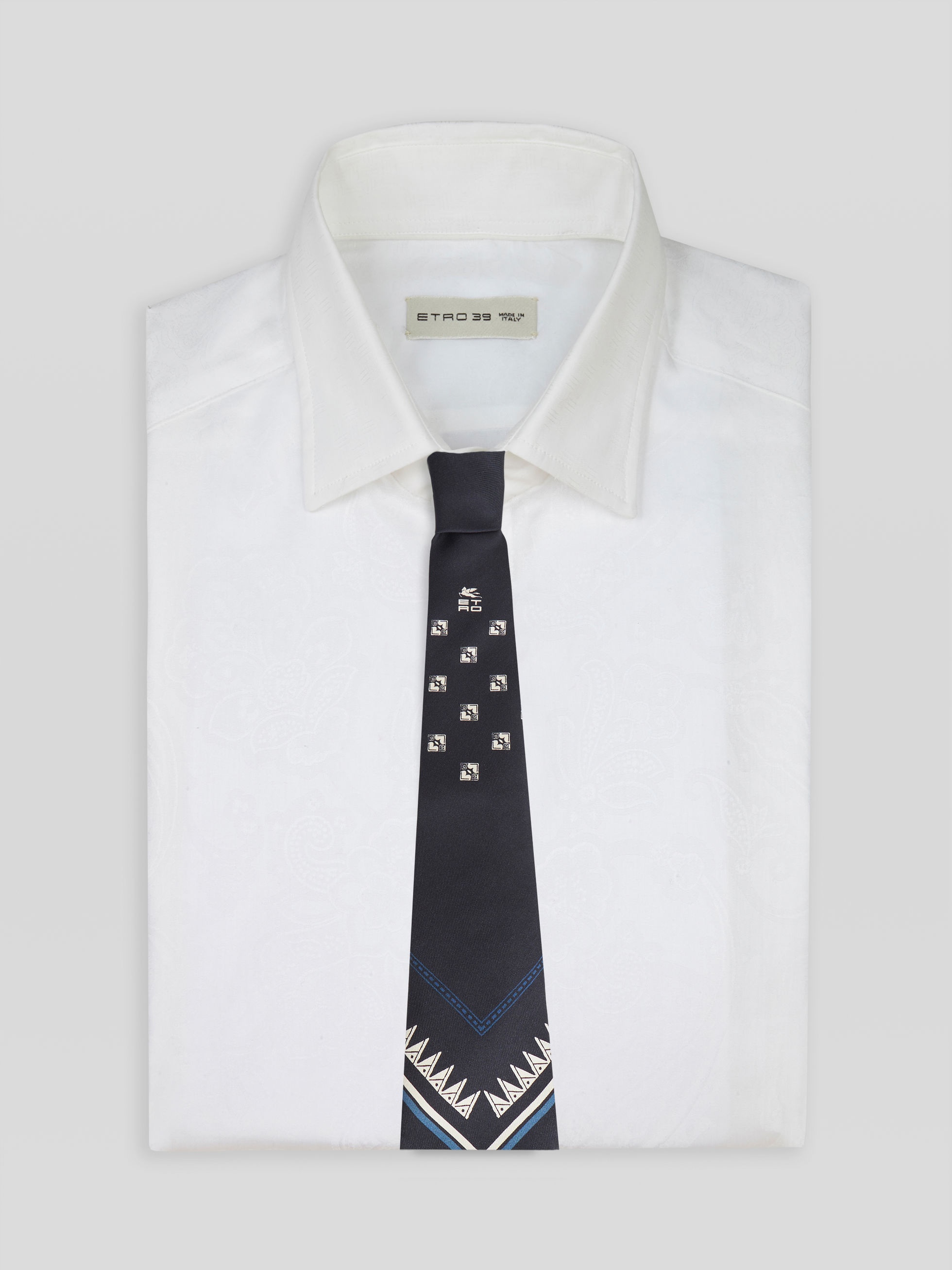 GEOMETRIC DESIGN SILK TIE - 2