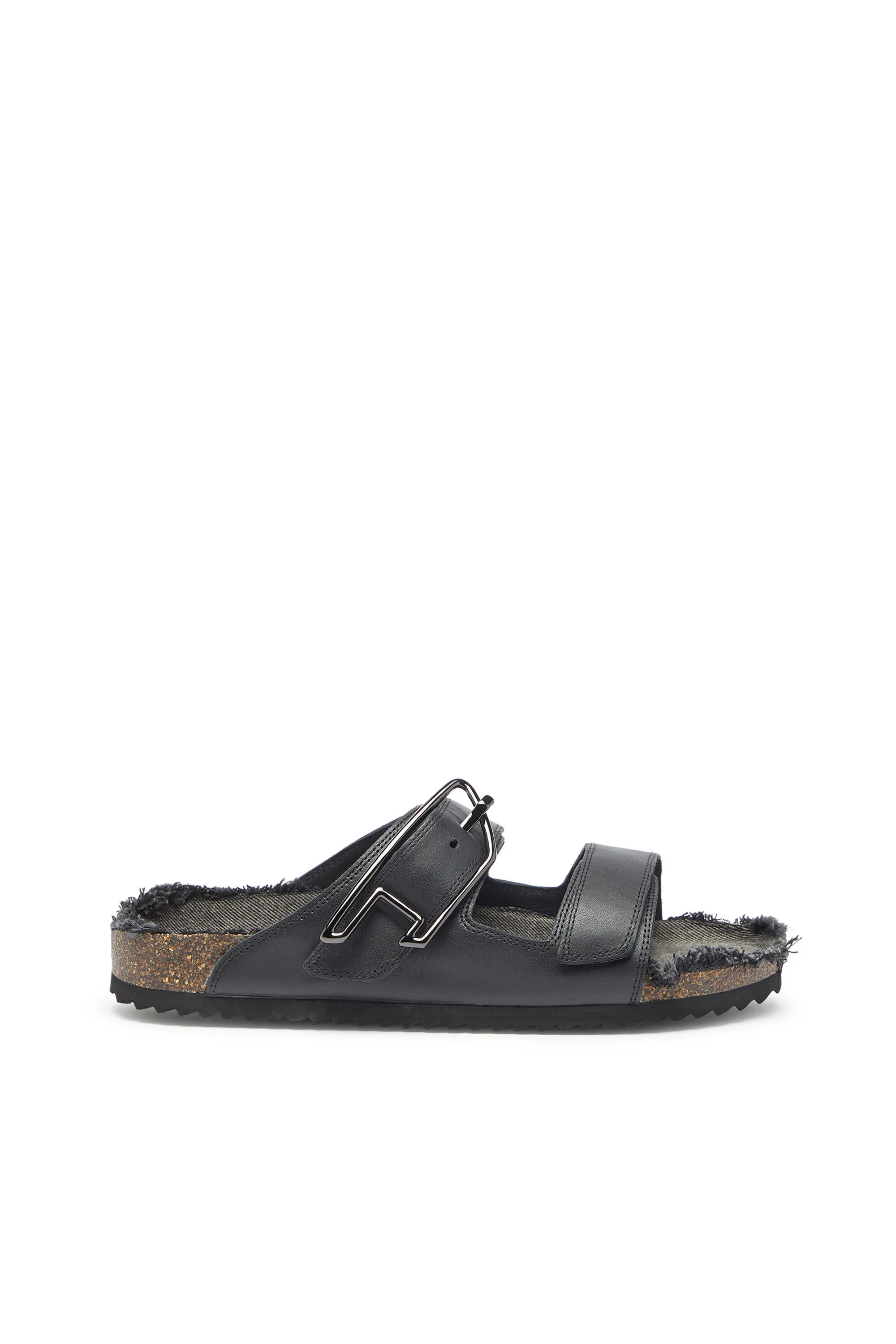 D-WOODSTOCK - LEATHER SLIDE WITH CORK FOOTBED - 1
