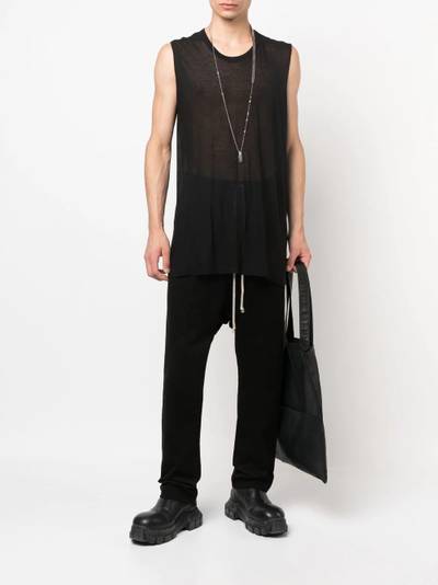 Rick Owens drop-crotch drawstring track pants outlook