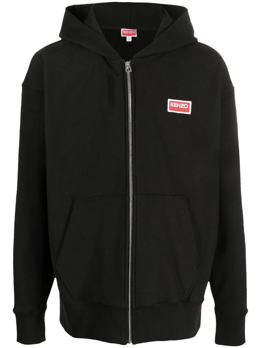 logo-embroidered stretch-cotton hoodie - 1