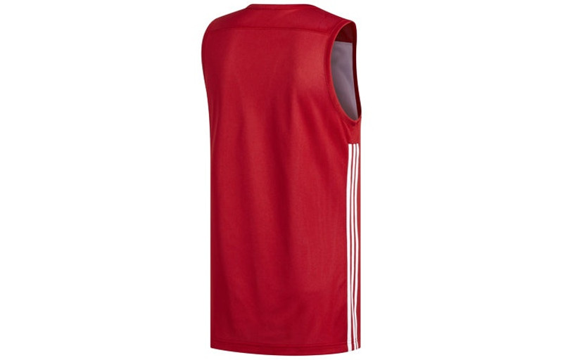 adidas adidas Knitted Breathable Basketball Vest Men 'Red White' DY6595 outlook