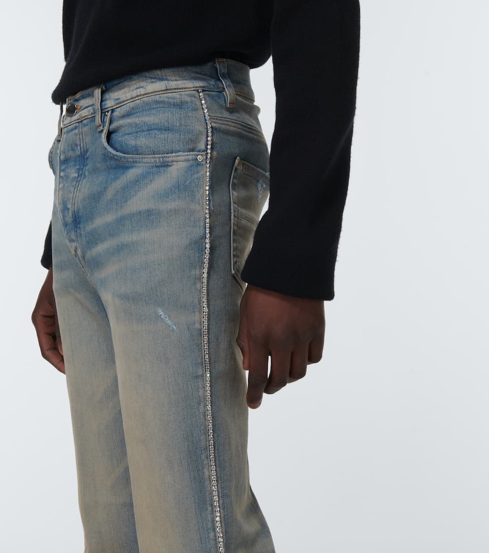 Distressed embellished denim jeans - 5
