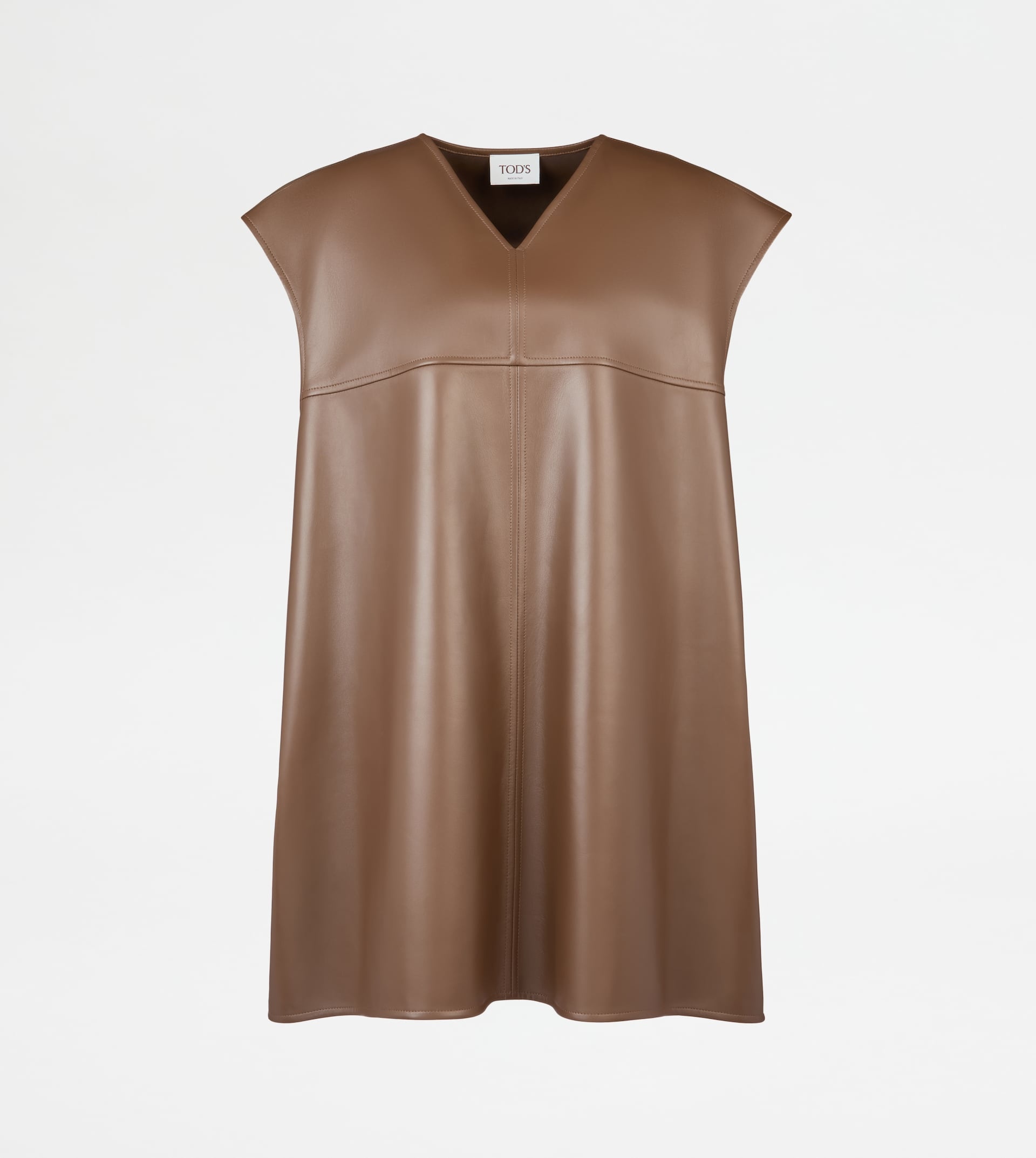 TUNIC IN LEATHER - BROWN - 1