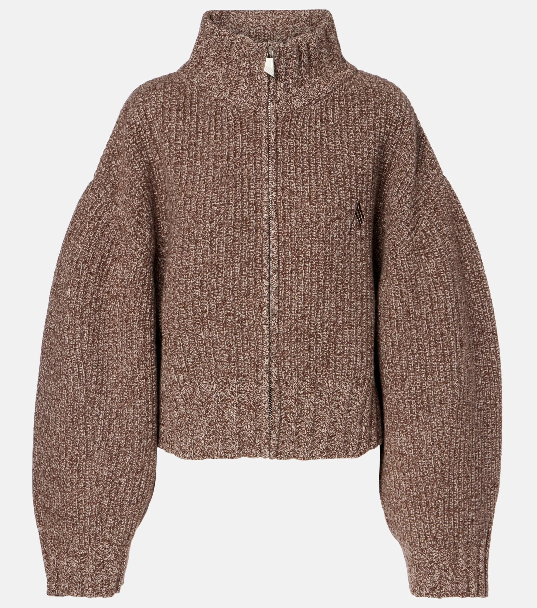 Embroidered wool and cashmere cardigan - 1