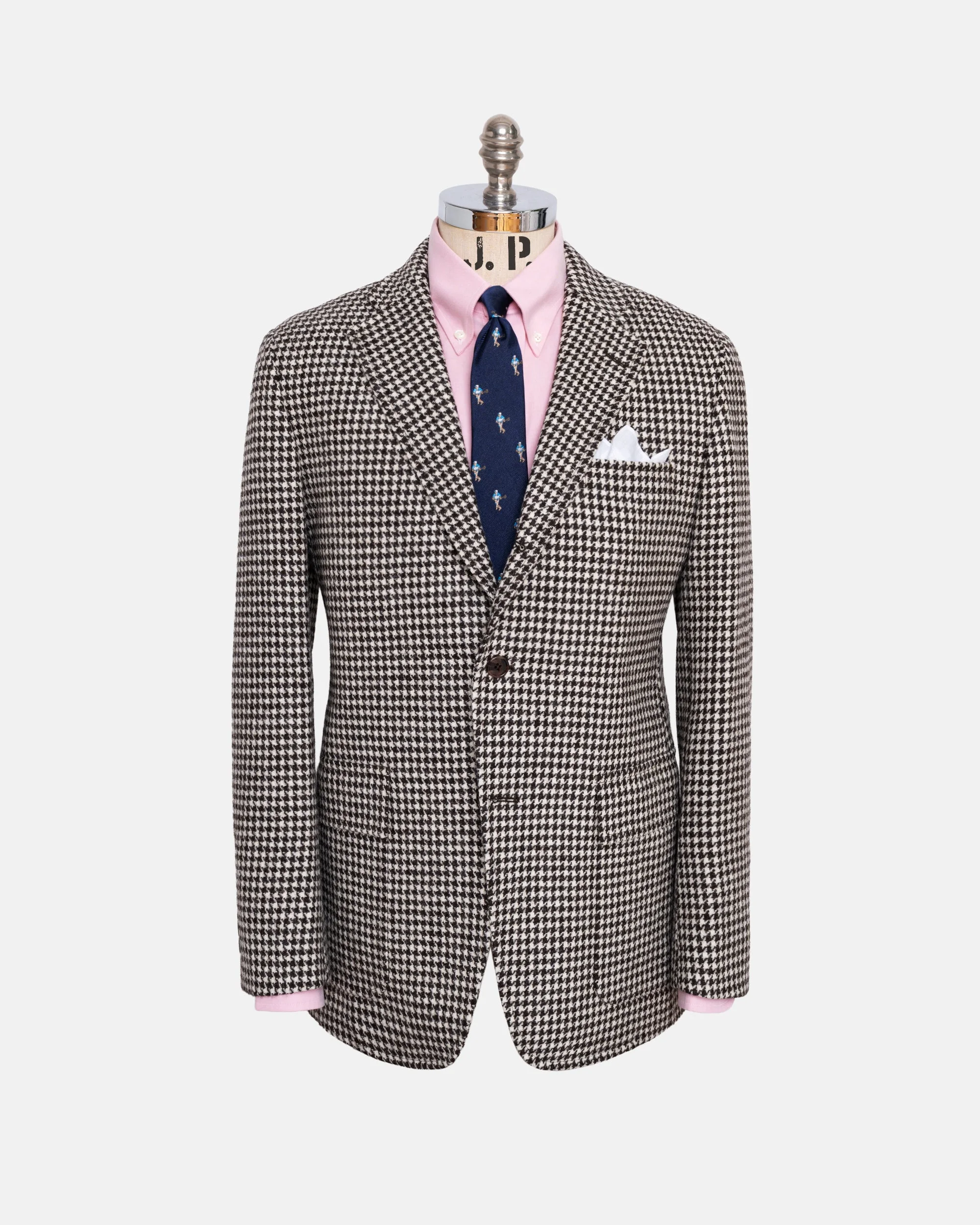 MADE-IN-USA BLACK & WHITE CHECK CHEVIOT TWEED SPORT COAT - 1