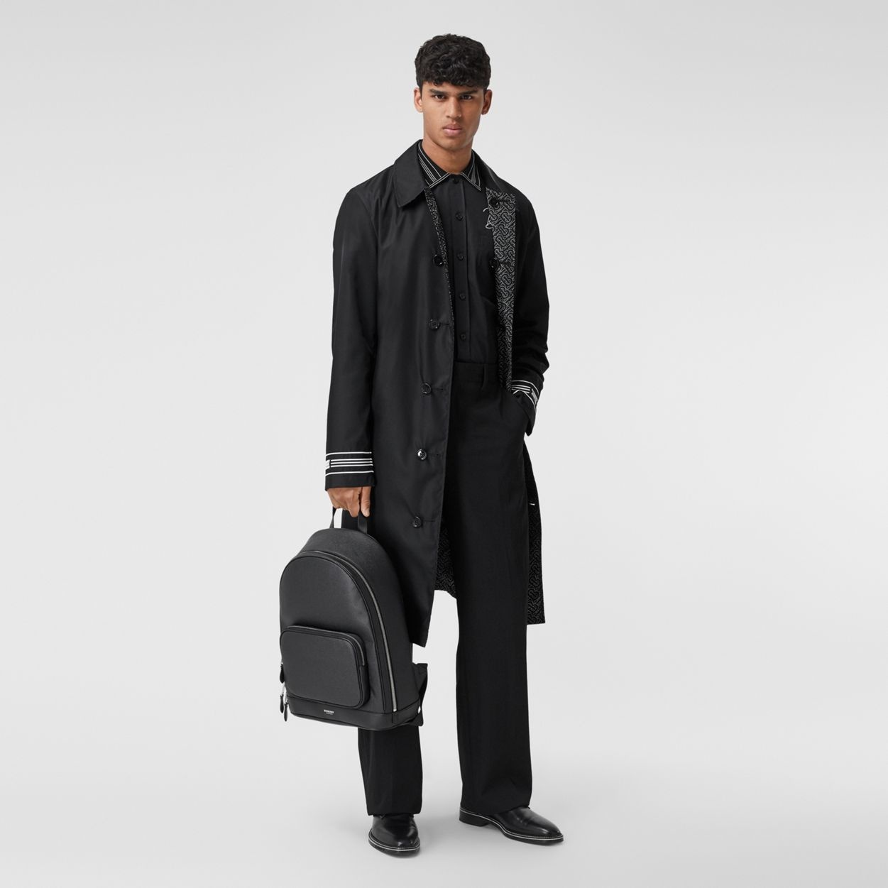 Grainy Leather Backpack - 8