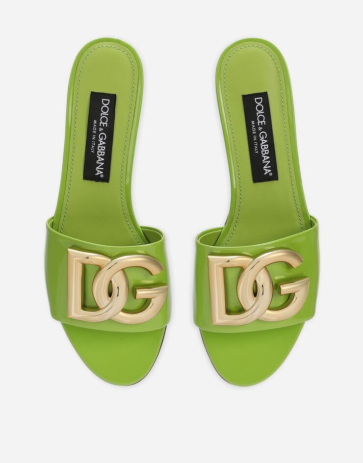 Polished calfskin sliders with DG logo - 4