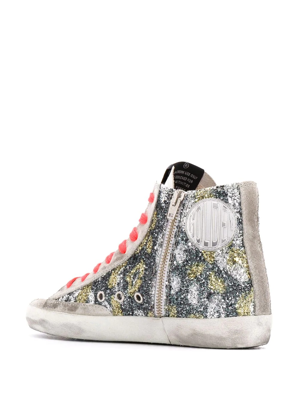 distressed-finish multi-panel design sneakers - 3