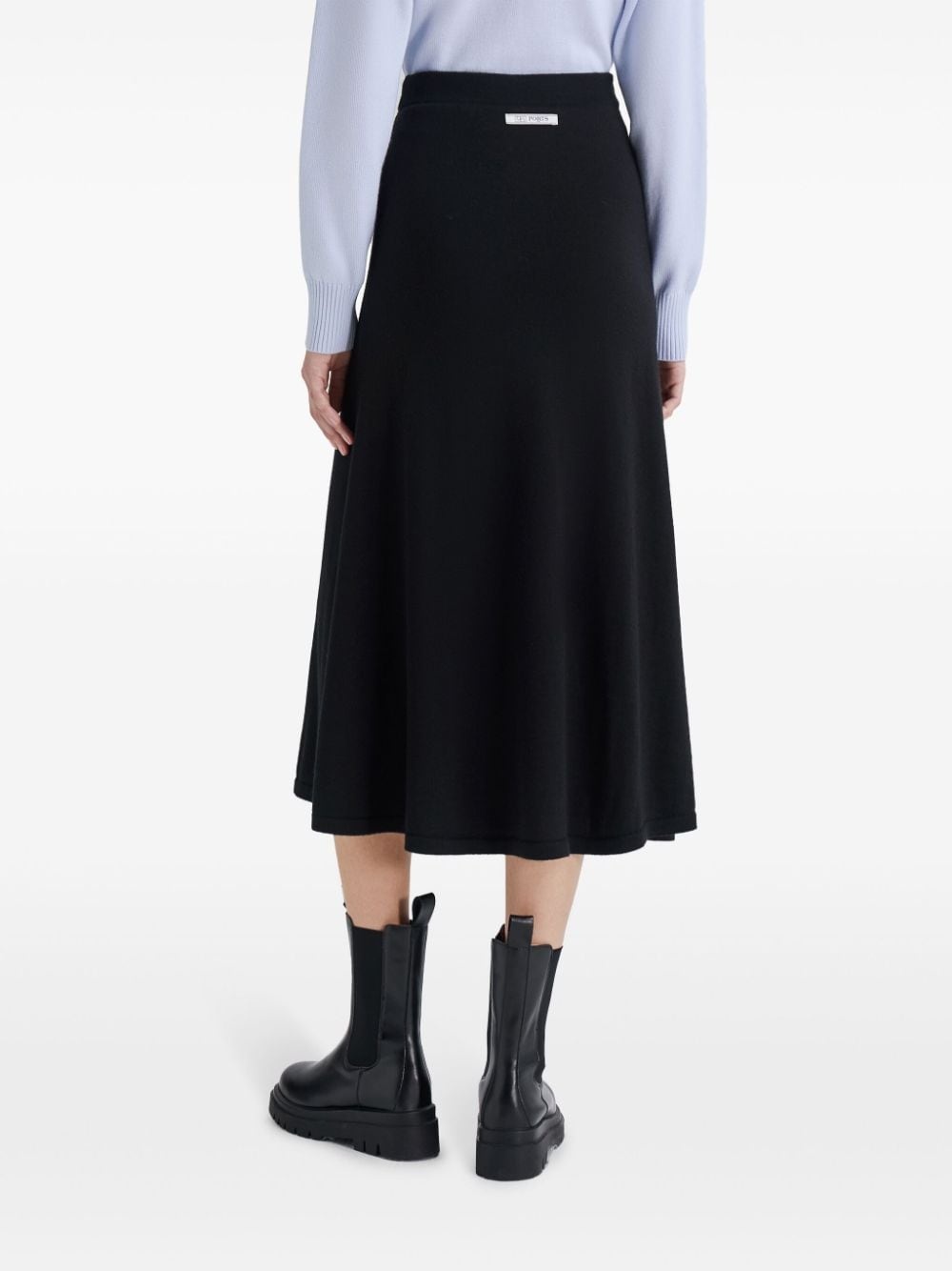 button placket wool midi skirt - 4