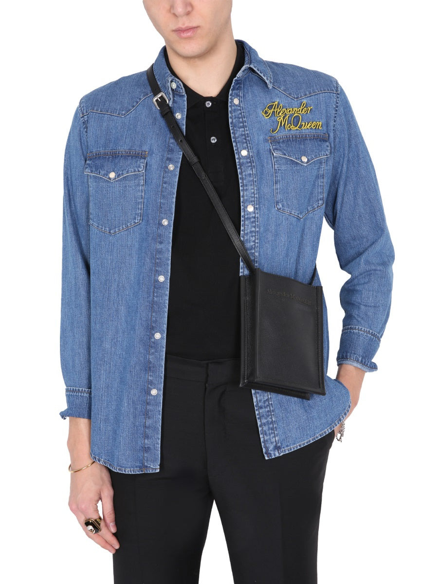 Alexander Mcqueen Men Shirt With Embroidered Logo - 3