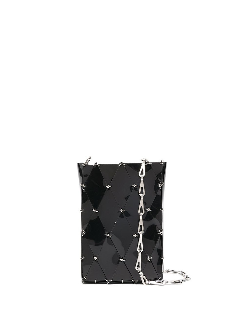 diamond-pattern pierced shoulder bag 1