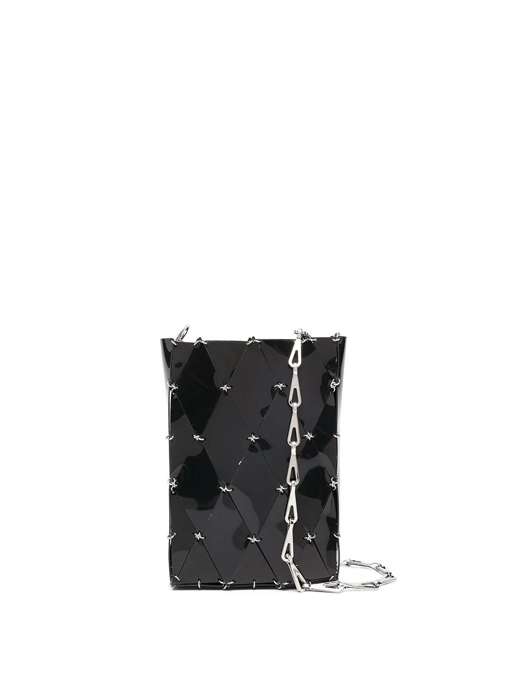 diamond-pattern pierced shoulder bag - 1