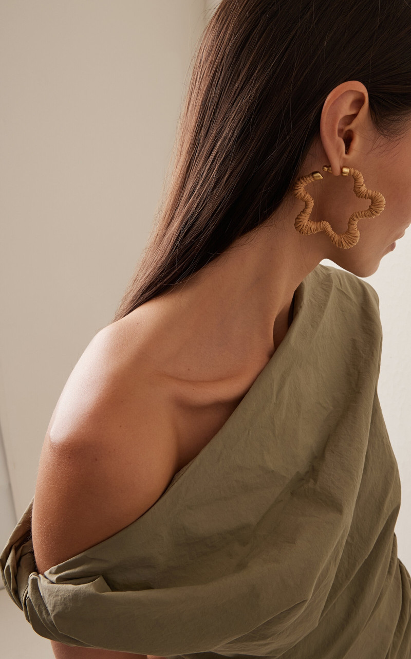 Cult Gaia Emiko Raffia Earrings neutral outlook