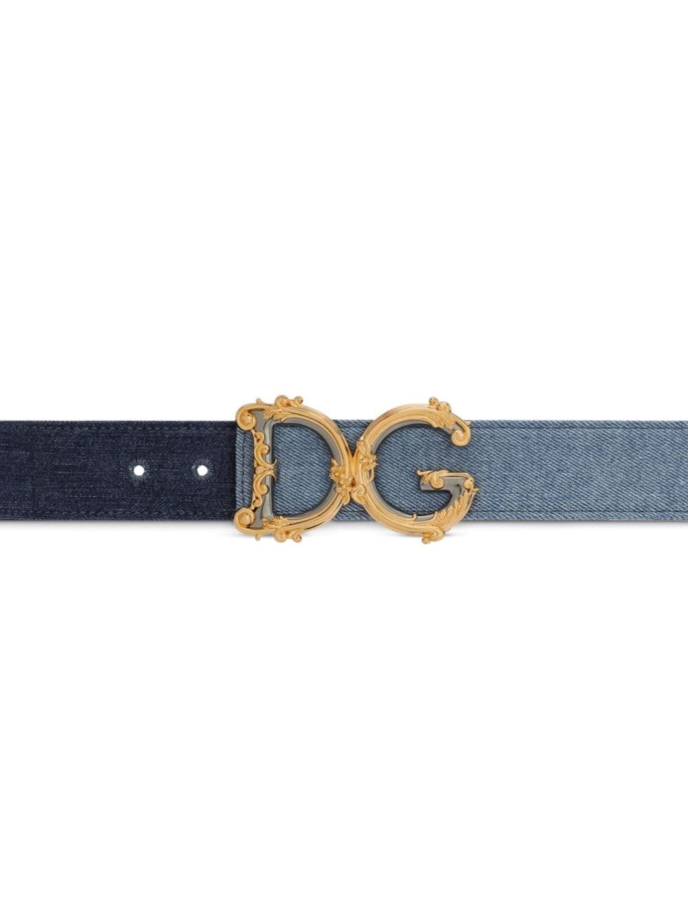 logo-buckle cotton belt - 3