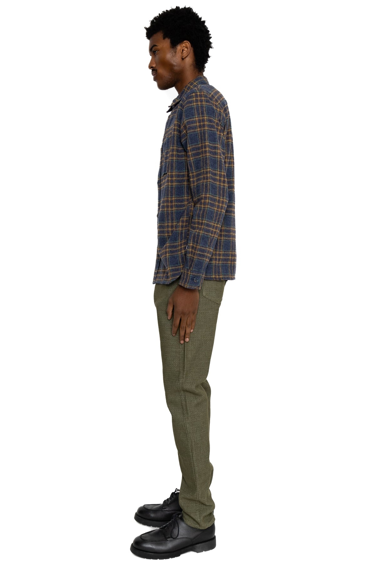 1170-2-OLV Sashiko 5P Pants Relax Tapered - Olive x Olive - 4