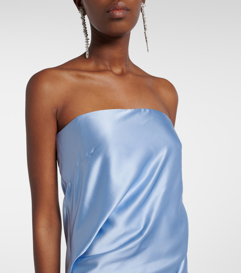Draped silk charmeuse bustier gown 4