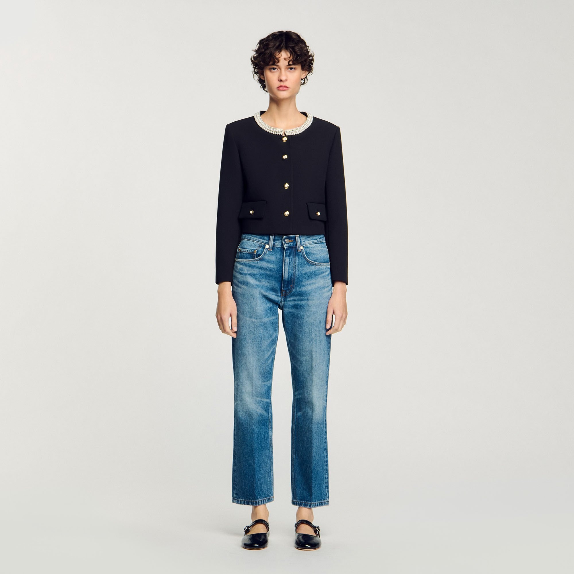 JACKET WITH BEADED COLLAR - 2