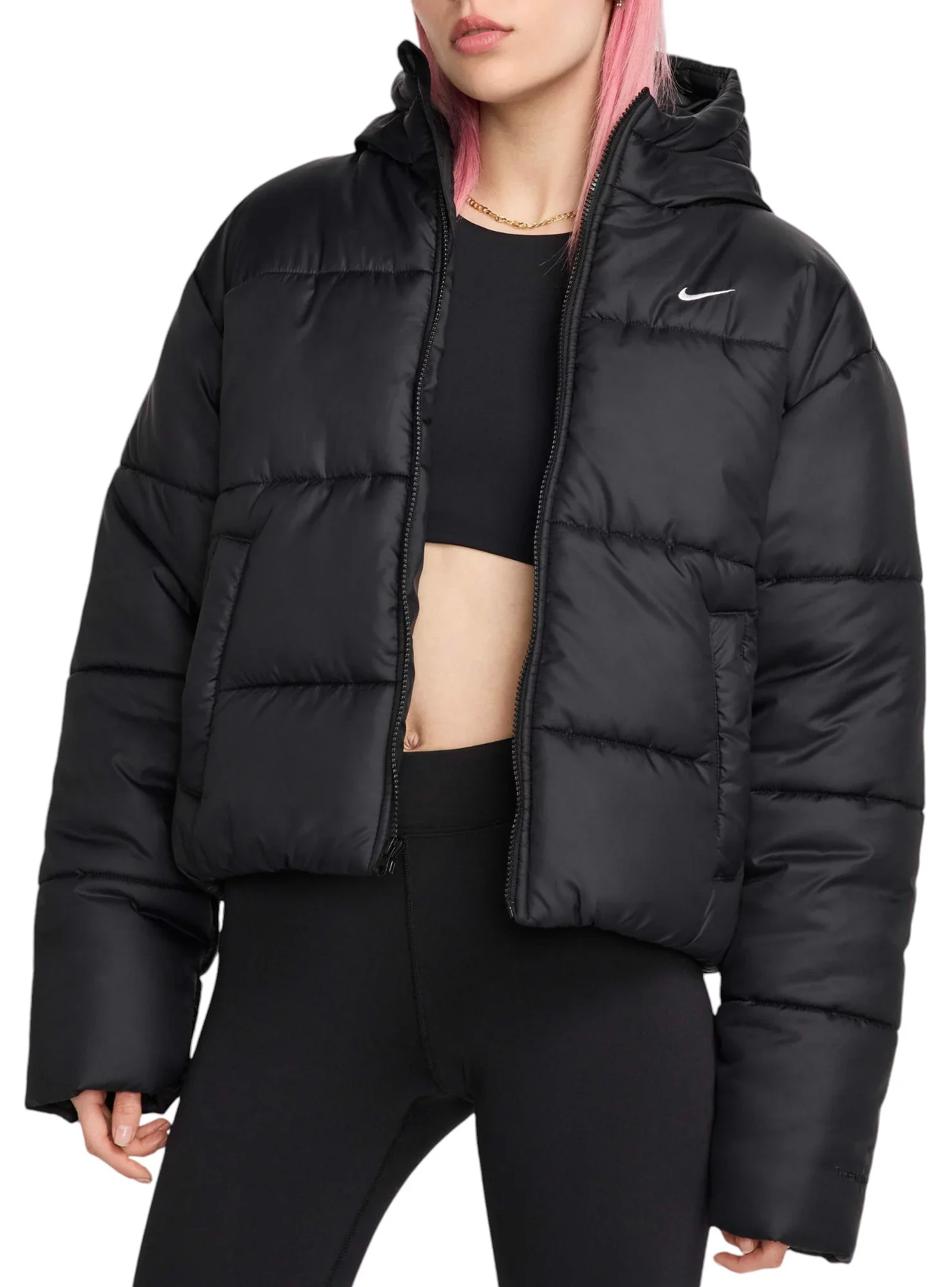 Nike Women's Sportswear Classic Puffer Therma-FIT Loose Hooded Jacket - 1