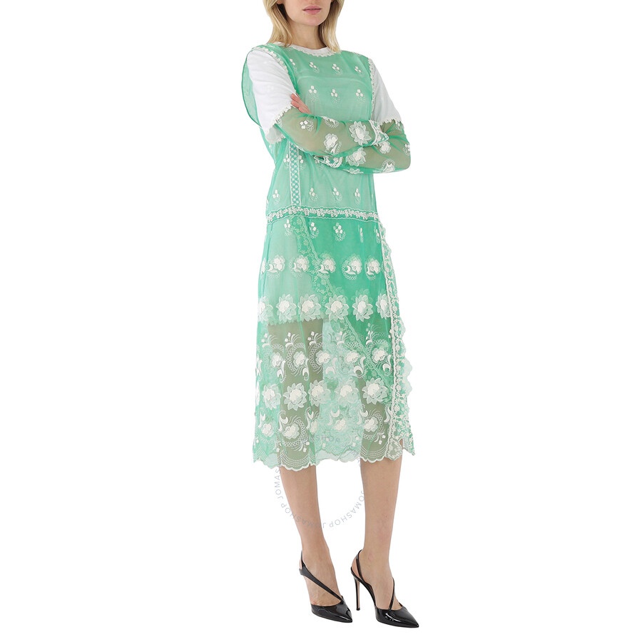 green emerald velvet dress Burberry Girls Chloe Trench Dress in Green