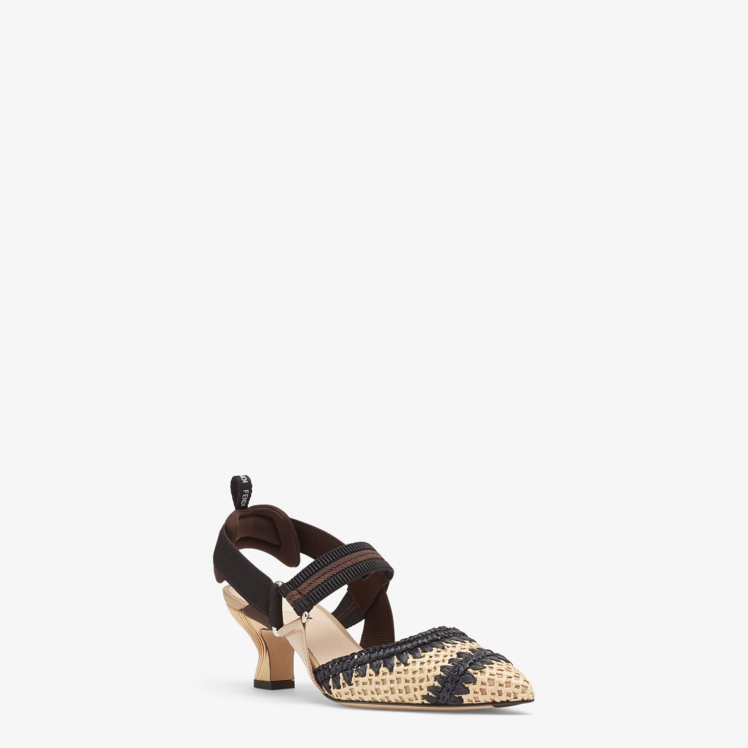 Black raffia Colibrì slingbacks - 2