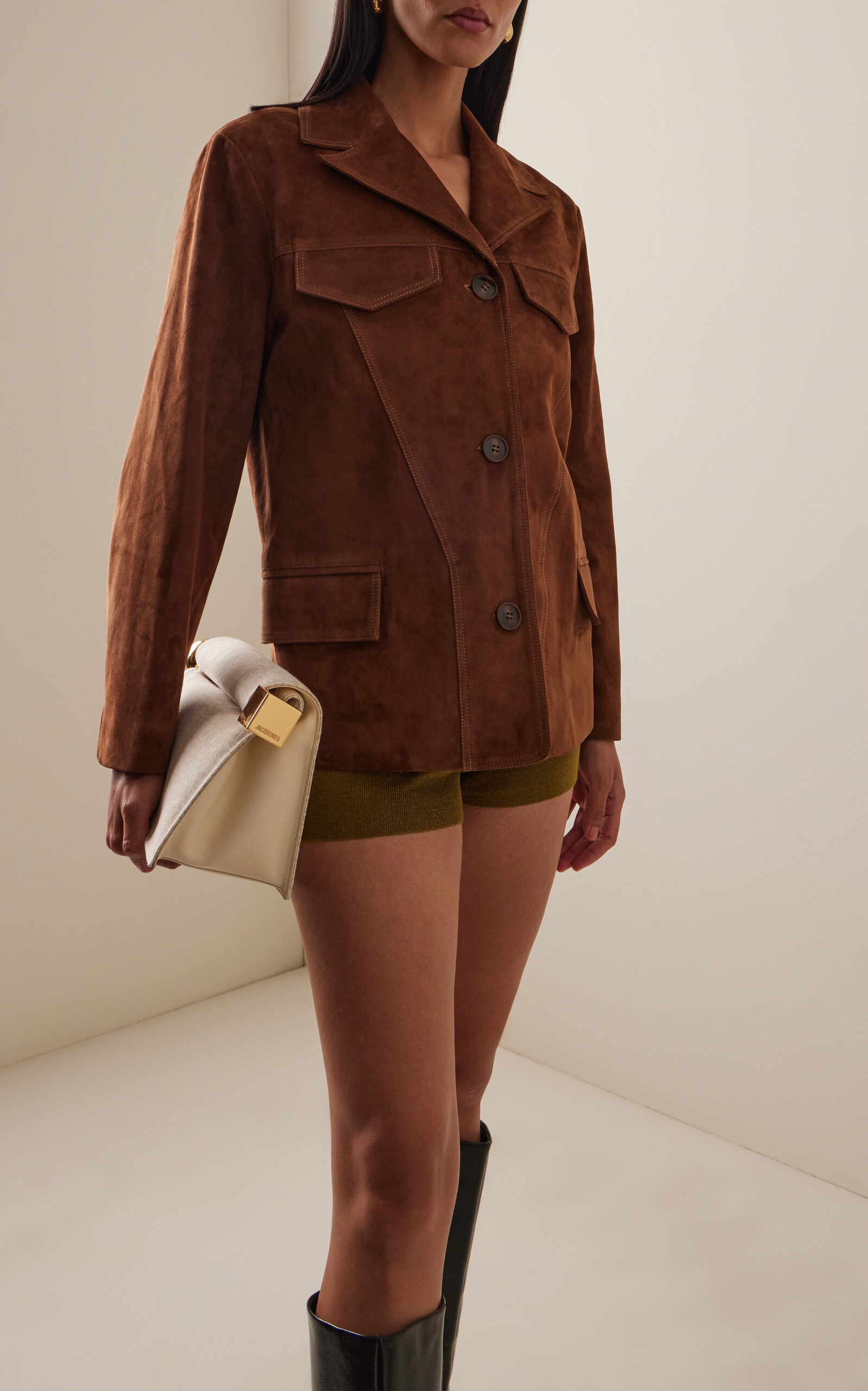 Asean Suede Leather Jacket brown - 3