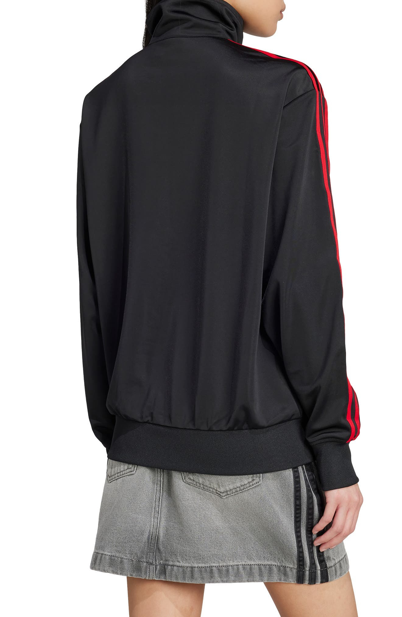 adidas Firebird Recycled Polyester Track Jacket in Black/Better Scarlet at Nordstrom - 2